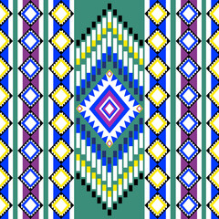 Poster - Geometric ethnic patterns. Design for Saree, Patola, Sari, Dupatta, Vyshyvanka, rushnyk, dupatta, Clothing, fabric, batik, Knitwear, Embroidery, Ikkat, Pixel pattern. Traditional Design.