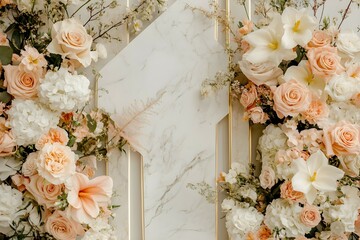 The arrangement of soft pastel-colored flowers is ideal for birthdays, engagements, maternity, or wedding photography.