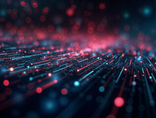 Poster - abstract digital background, data lines and cyber security. Generative AI