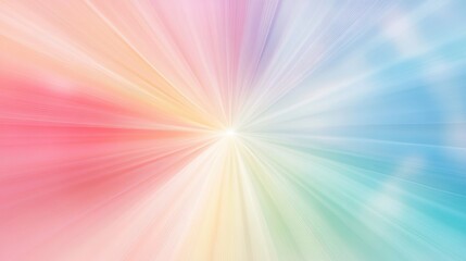 abstract radiant light burst with soft pastel colors in a dynamic gradient background