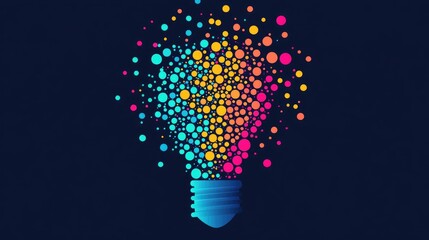 Poster - Colorful dots encapsulated within a light bulb shape vector illustration