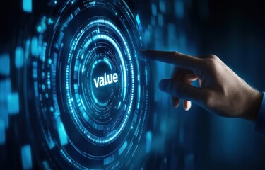 Poster - Hand Interacting with Digital Interface - Value