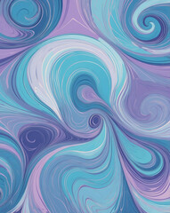 Poster - Blue to purple pastel geometric swirl design