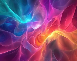 Wall Mural - Vibrant luminous design abstract artwork suitable for background use