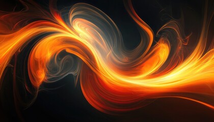 Poster - Abstract illustration of a swirling flame set against a dark background