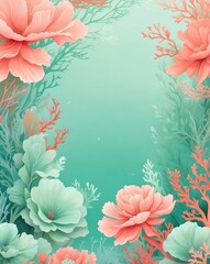 Wall Mural - Gentle shift from pastel green to coral