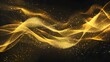 © Vladislav - Abstract shiny and sparkle gold wave curvy line with glitter shape with blur on defocused black background. Luxury gold flow blurred wallpaper.