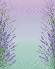 Wall Mural - Lavender to mint gradient checkerboard pattern