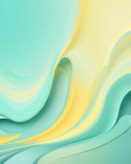 Canvas Print - Light pastel yellow to mint abstract design