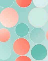 Poster - Mint and coral gradient polka dot patterns