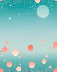 Wall Mural - Pastel gradient of teal and coral dots