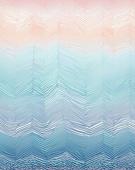 Poster - Pastel gradient with blue chevron patterns