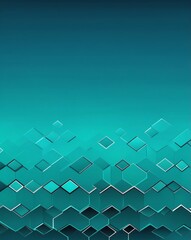 Poster - Smooth gradient with teal diamond shapes