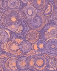 Canvas Print - Smooth pastel purple and peach circle patterns