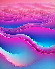 Poster - Smooth pink to blue gradient wave pattern