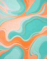 Sticker - Soft pastel orange to mint abstract