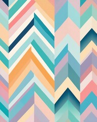 Canvas Print - Subtle blend of pastel zigzag stripes