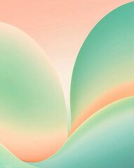 Wall Mural - Subtle pastel gradient of peach and green