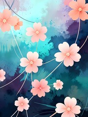 Sticker - Watercolor Floral Abstract Background