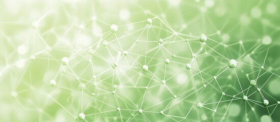 Abstract Green Network Background With Nodes And Connections