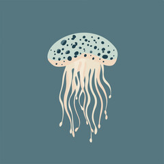 Poster - Stylized Vector Jellyfish with Gradient Background