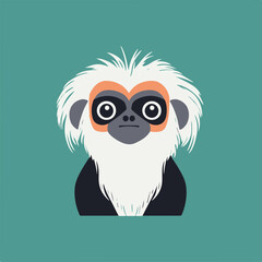 Stylized Vector Illustration of a Monkey Face