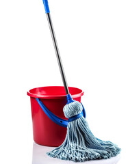 Wall Mural - a mop bucket isolated on white background