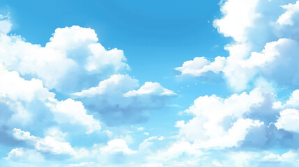 Canvas Print - blue sky background with white clouds 