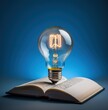 © lolya1988 - Light bulb with open book. idea tip education, knowledge creates ideas