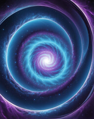 Sticker - Blended blue and purple space vortex design