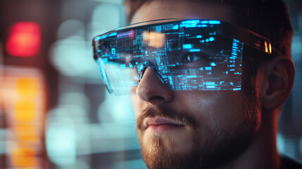 AI-Enhanced Smart Glasses Enabling Seamless Augmented Reality Experiences with Real-Time Information and Immersive Interaction. Advanced Wearable Technology Integrating AI and AR for Effortless Digita