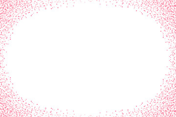 Wall Mural - pink glitter dust particles border frame on transparent background. shine falling pink color dust li