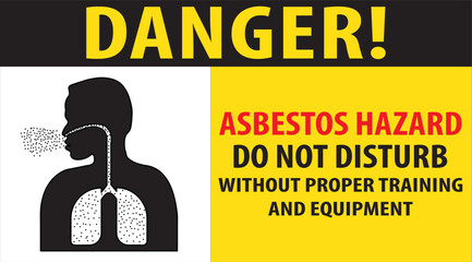 asbestos hazard danger sign vector.eps