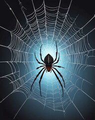 Spider web with a large spider