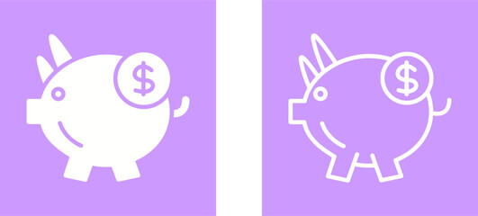 Sticker - Piggy Saving Vector Icon