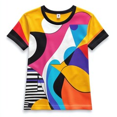 Poster - A colorful abstract graphic t-shirt design featuring various shapes.