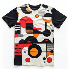 Poster - A colorful abstract graphic t-shirt design featuring geometric shapes.