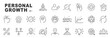 © tutti_frutti - Set of personal growth related line icons. Development, improvement, achievement, upskill etc. Editable stroke