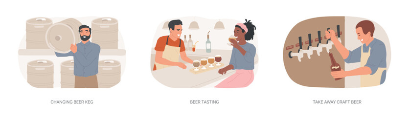 Poster - Craft beer pub isolated cartoon vector illustrations se