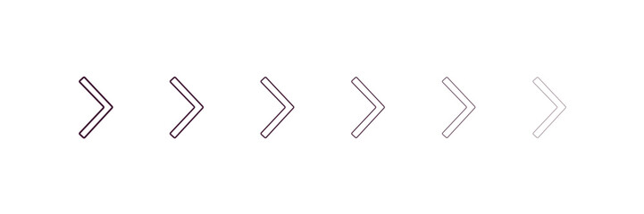 Aufkleber - chevron outline icon. linear vector from army and military concept. 6 different line style chevron i