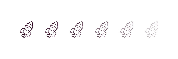 Poster - launcher outline icon. Linear vector from army and military concept. 6 different line style launcher icon included thin, light, regular, medium, bold, black.