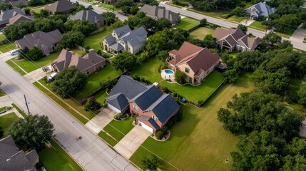 Wall Mural - Aerial View of Suburban Homes