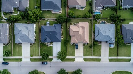 Poster - Aerial View of Suburbia Homes