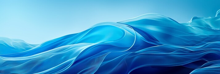 Poster - a graphic swirl of blue waves creates a futuristic backdrop with vibrant, flowing textures and smoot