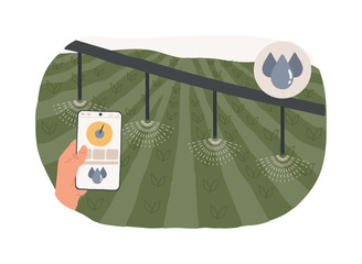 Poster - Irrigation monitoring isolated cartoon vector illustrations.