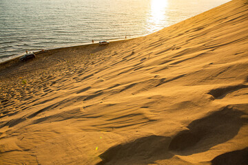 Wall Mural - The very beautiful beach in Albania with sand dunes on the coast of the Adriatic Sea. Rana e Hedhun a nice spot Sand-Dune. 