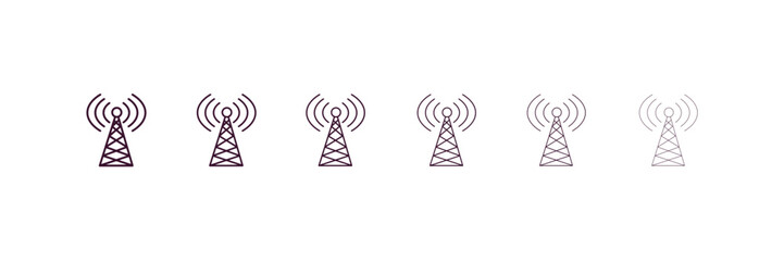 Wall Mural - telecommunications outline icon. Linear vector from computer concept. 6 different line style telecommunications icon included thin, light, regular, medium, bold, black