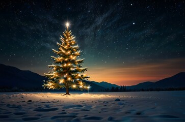 christmas tree in the night