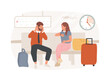 © Vector Juice - Flight delayed isolated cartoon vector illustrations.