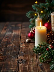 Wall Mural - christmas tree and candle